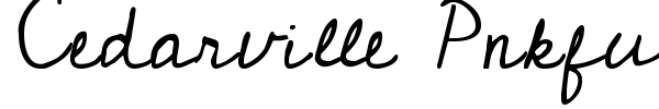Cedarville Pnkfun1 Cursive font preview